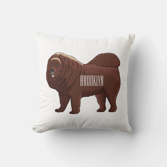 Coussin dessin de Chien Tibétain Mastiff (Recto)