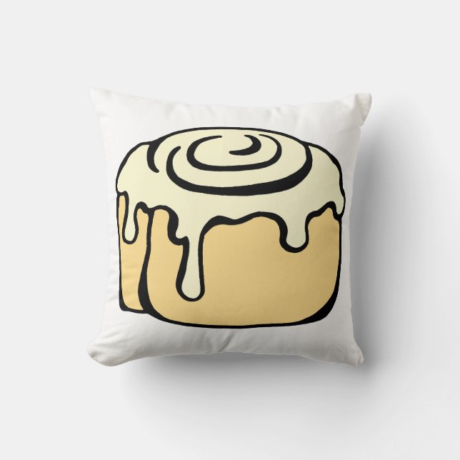 Coussin Dessin de Cinnamon Roll Honey Bun Cute Blanc (Recto)