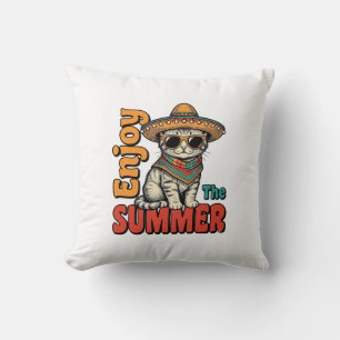 Coussin Dessin de conception de gravure vintage de chapeau