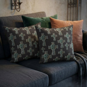 Coussin Dessin de croix de pierre tombale de cimetière got