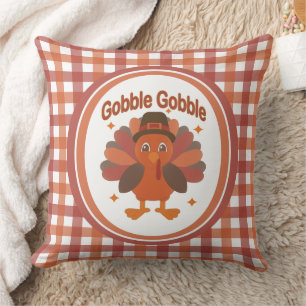 Coussin Dessin de dinde de Thanksgiving mignon – “Gloussem