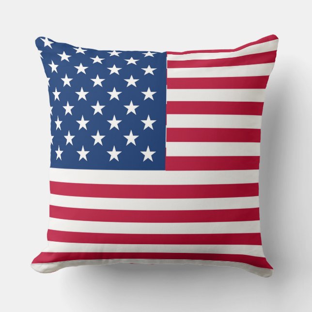 Coussin Dessin de fierté du drapeau américain USA (Recto)