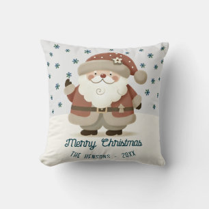 Coussin Dessin de flocons de neige du Père Noël mignon pou