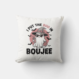 Coussin Dessin de gravure vintage Halloween fantôme Boujee