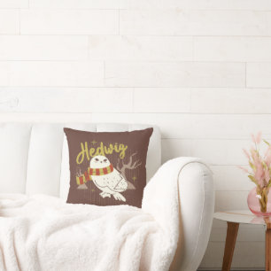 Coussin Dessin de Hedwig dans la forêt fantaisiste