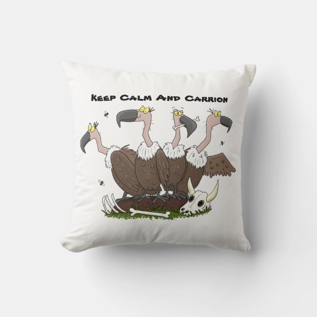 Coussin Dessin de l'humour vautours drôle (Recto)