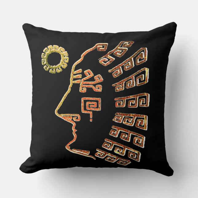 Coussin Dessin de Machu Picchu de style moderne sur fond n (Recto)