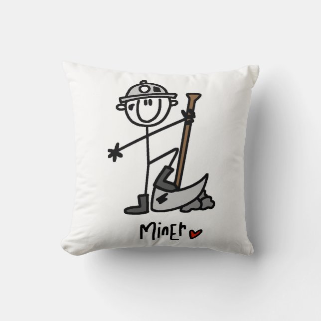 Coussin Dessin de mineur bâtonnet (Recto)
