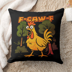Coussin Dessin de poulet drôle – Humour animal de dessin a