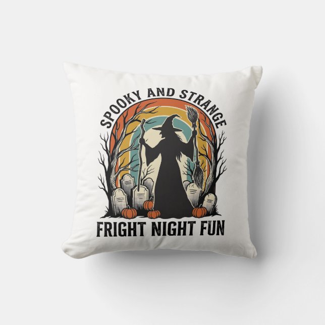 Coussin Dessin de silhouette de cimetière d'Halloween de s (Recto)