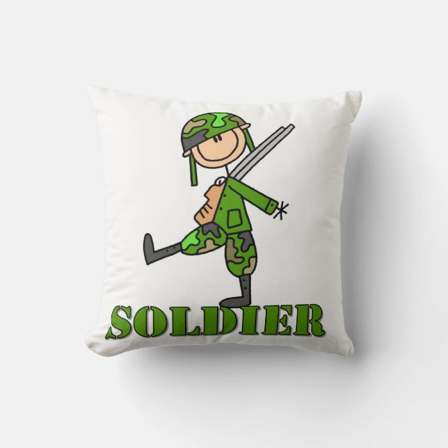Coussin Dessin de soldat bâton (Recto)
