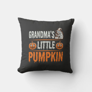Coussin Dessin de sorcière d'Halloween de la petite citrou