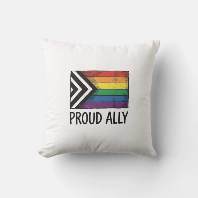 Coussin Dessin de T-Shirt Vectoriel Drapeau de Fierté Alli (Recto)