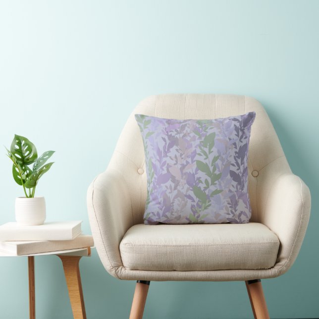 Coussin Dessin de vigne rampante feuillue avec pastels (Chaise)