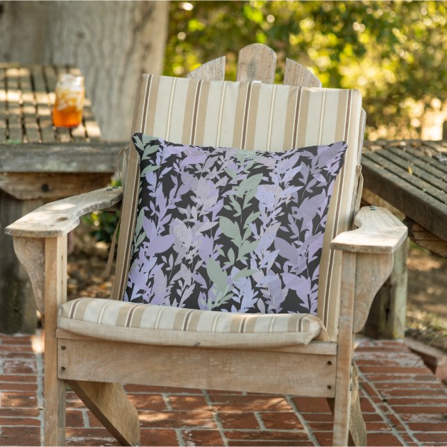 Coussin Dessin de vigne rampante feuillue avec pastels (Chaise)
