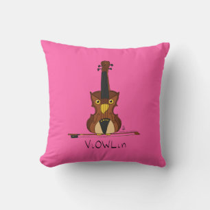 Coussin Dessin de violon amusant musicien