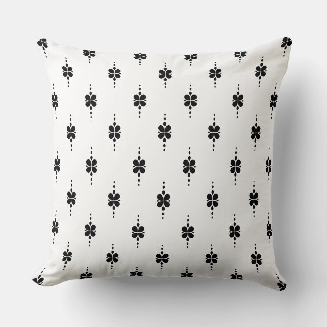 Coussin Dessin Décoratif Noir et Blanc (Recto)