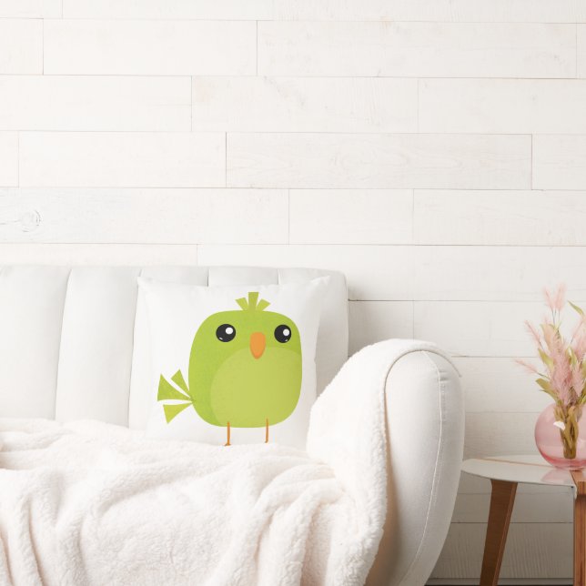 Coussin Dessin d'oiseau vert (Canapé)