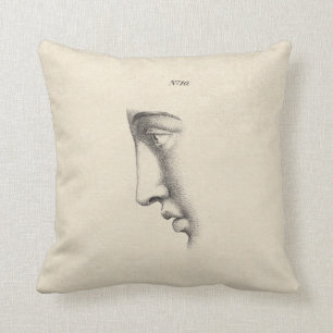 Coussin Dessin du Français d'antiquité du visage de