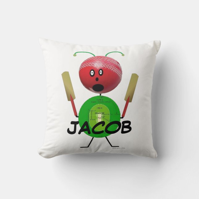 Coussin Dessin du joueur de cricket (Recto)