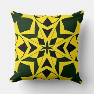 Coussin Dessin floral géométrique vibrant