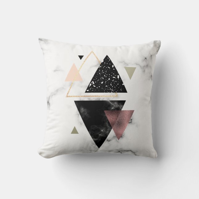 Coussin Dessin géométrique de marbre en métal (Recto)