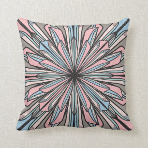 Coussin Dessin géométrique moderne gris rose Abstrait