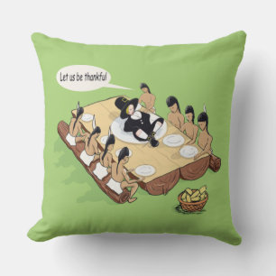 Coussin Dessin humoristique amérindien d'Humour foncé