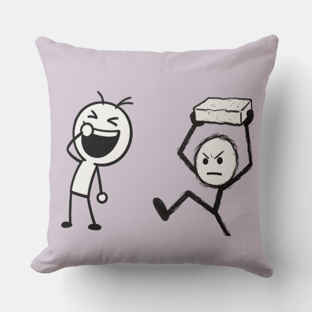 Coussin Dessin humoristique de bonshommes bâtons  (Recto)