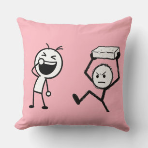Coussin Dessin humoristique de bonshommes bâtons 