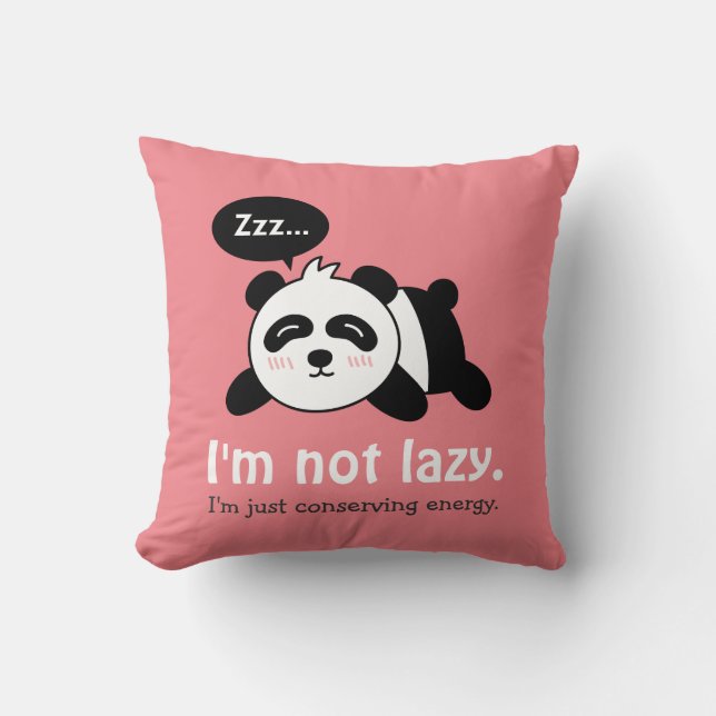 Coussin Dessin humoristique d'un mignon panda endormi (Recto)