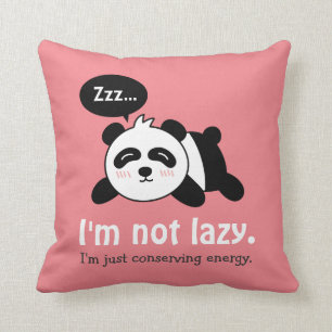 Coussin Dessin humoristique d'un mignon panda endormi