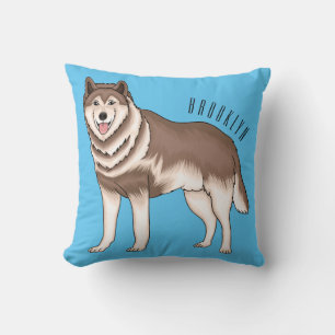 Coussin dessin humoristique sibérien husky