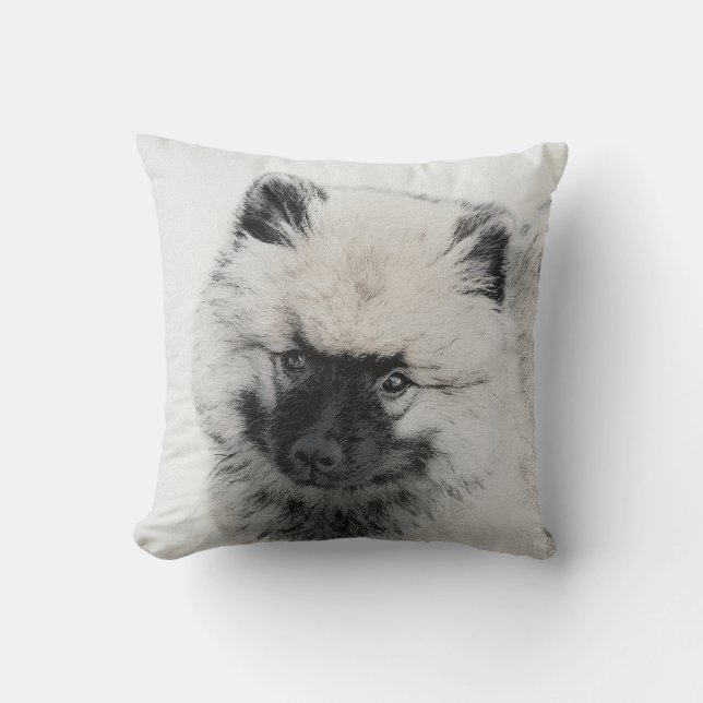 Coussin Dessin Keeshond Chiot - Joli dessin original Chien (Recto)