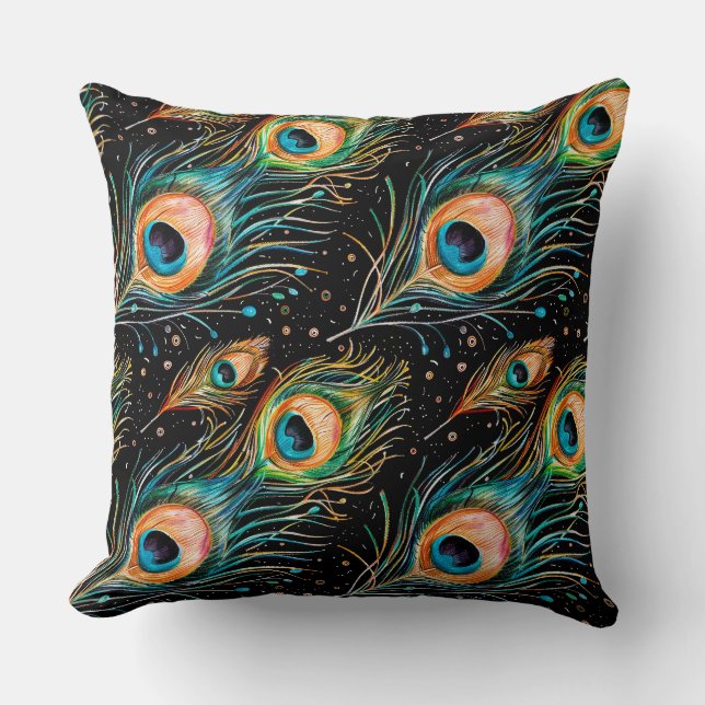 Coussin Dessin libre avec des crayons d'aquarelle (Recto)