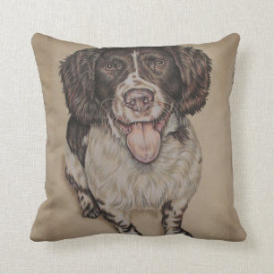 Coussin Dessin mignon d'épagneul heureux