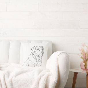 Coussin Dessin minimaliste moderne d'un chien en ligne