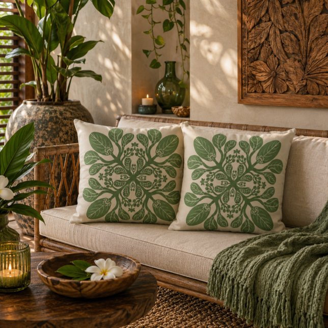 Coussin dessin Naupaka de quilt hawaïen (Créateur téléchargé)