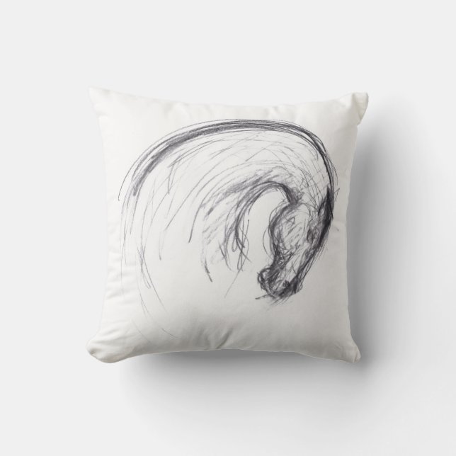 Coussin Dessin original 2 Cheval Année Zodiac Anniversaire (Recto)