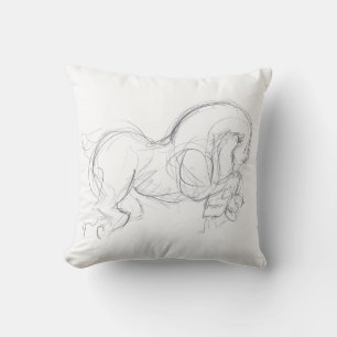 Coussin Dessin original 3 Cheval Année Zodiac Anniversaire