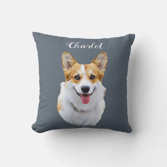 Coussin Dessin personnalisé Welsh Corgi Dog (Recto)
