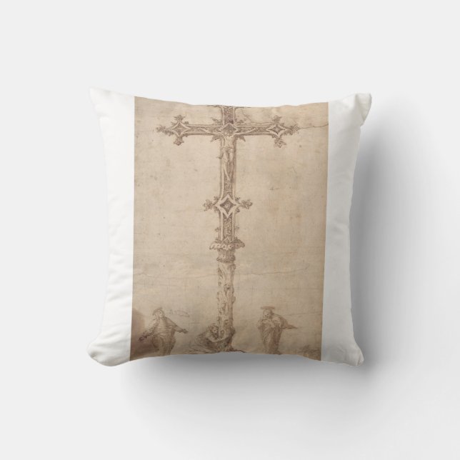 Coussin Dessin pour un Crucifix avec la Vierge Marie (Recto)