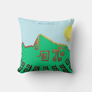 Coussin Dessin stylé de Machu Picchu