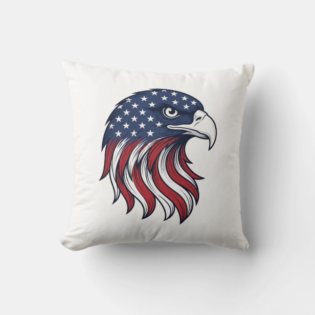 Coussin Dessin vectoriel de drapeau d'aigle patriotique po (Recto)