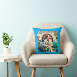 Coussin Dessinateur drôle de cou de dinde de Rick Londres 
