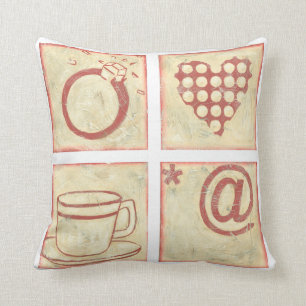 Coussin Dessins de blocs de bois de coeur et d'anneau