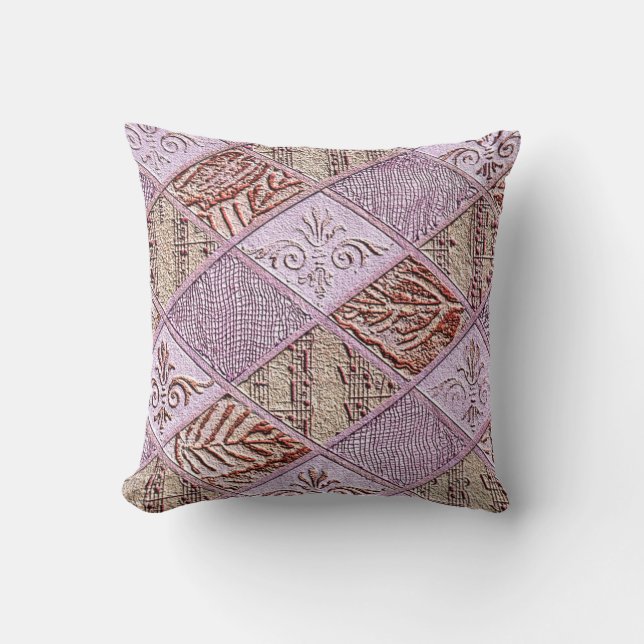 Coussin Dessins De Diamant En Rose (Recto)