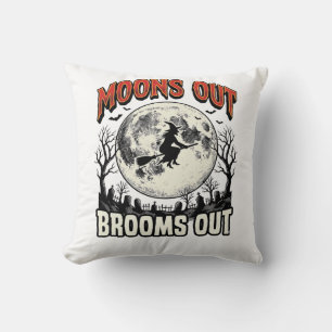 Coussin Dessins de sorcière Halloween vintage Lunes dehors