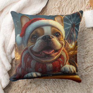 Coussin Dessous de verre à rouleaux de chien de boîte Noël