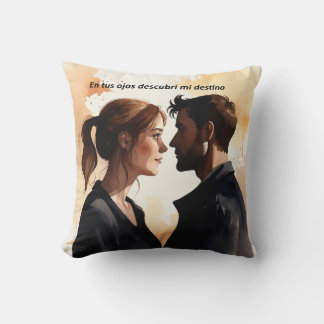Coussin Destellos de Miradas: Ilustración en Acuarela que